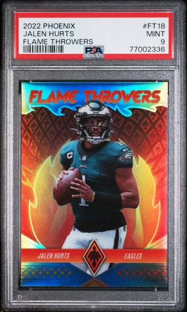 2022 Panini Jalen Hurts Phoenix Flame Throwers #FT18 card image