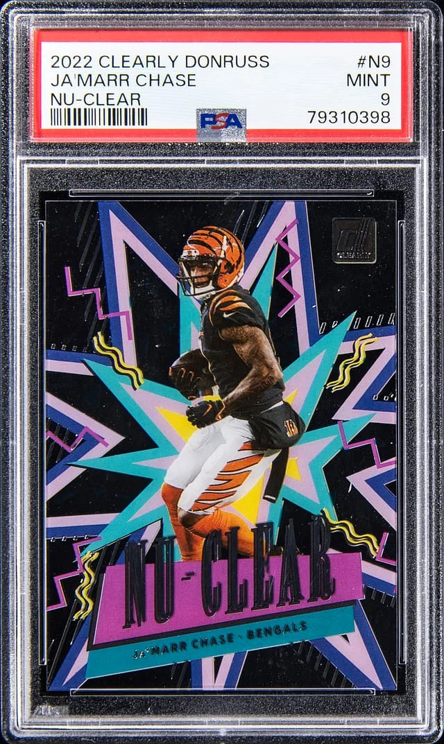 2022 Panini Ja'Marr Chase Clearly Donruss Nu-Clear #N-9 card image