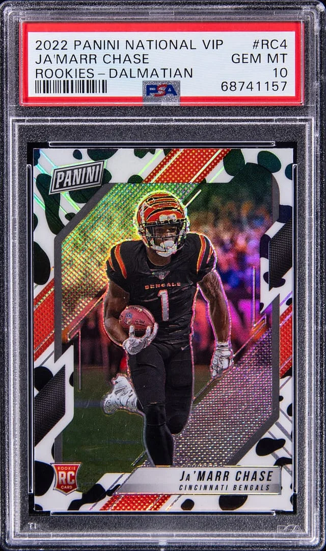 2022 Panini Ja'Marr Chase National VIP Rookies - Dalmatian Prizm #RC4 card image