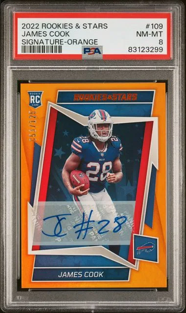 2022 Panini James Cook Rookies & Stars Signature-Orange #109 card image