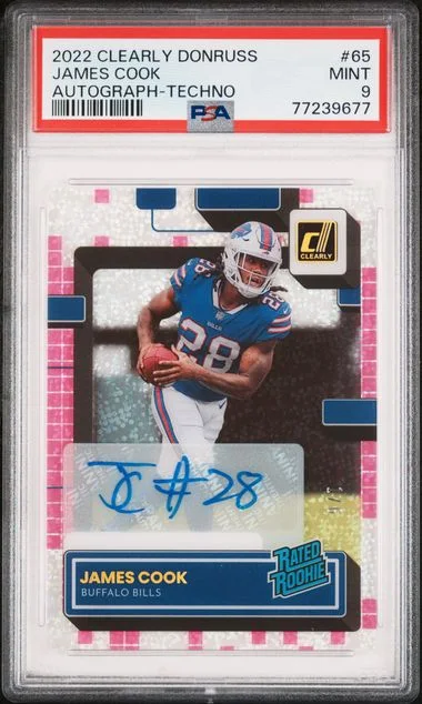 2022 Panini James Cook Clearly Donruss Autograph-Techno #65 card image
