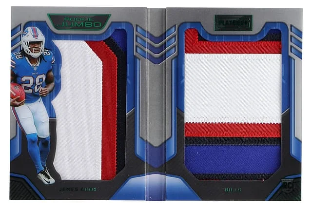 2022 Panini James Cook Dual-Patch Booklet Playbook Jumbo Material Booklet Green #RJM-13 card image