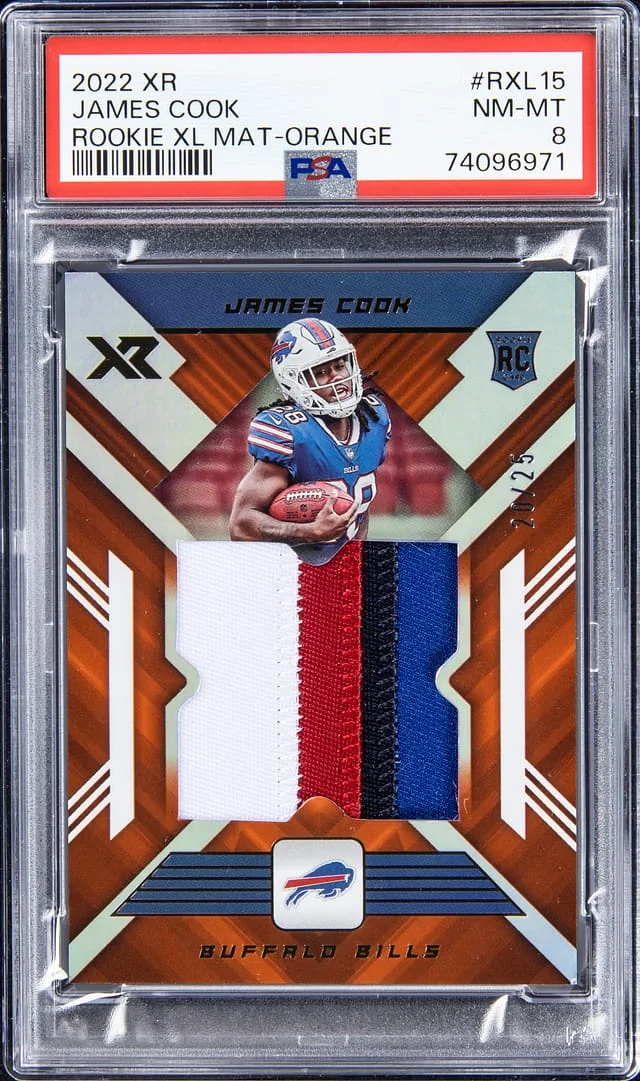 2022 Panini James Cook XR XL Materials Orange #RXL15 card image