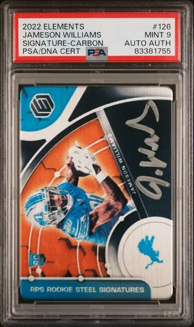 2022 Panini Jameson Williams Elements Signature-Carbon #126 card image