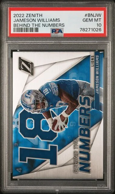 2022 Panini Jameson Williams Zenith Behind The Numbers #BNJW card image