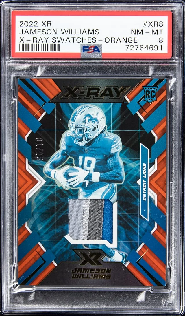 2022 Panini Jameson Williams XR X-Ray Swatches Orange #XR8 card image