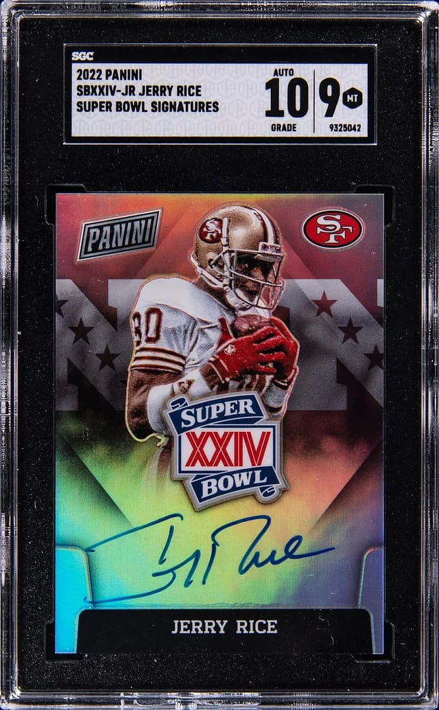 2022 Panini Jerry Rice Super Bowl Signatures #SBXXIV-JR card image