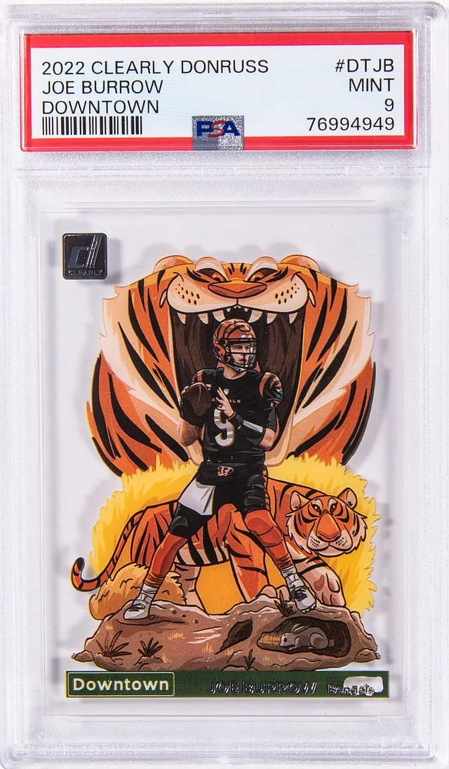 2022 Panini Joe Burrow Clearly Donruss Downtown #DT-JB card image