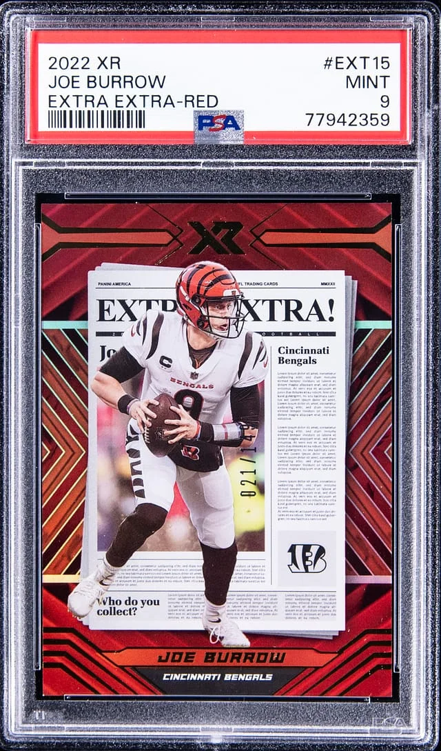 2022 Panini Joe Burrow XR Extra Extra Red #EXT15 card image