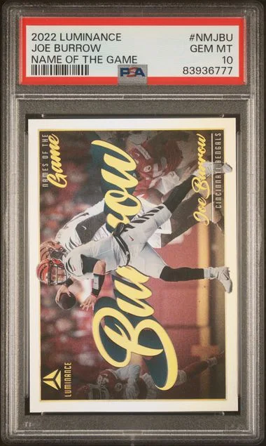 2022 Panini Joe Burrow Luminance Name Of The Game #NMJBU card image