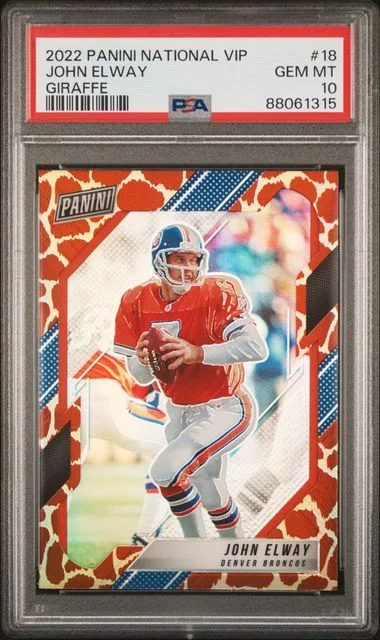 2022 Panini John Elway National VIP Giraffe #18 card image