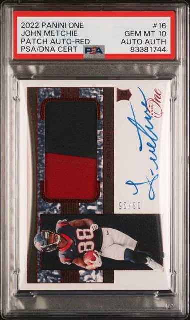 2022 Panini John Metchie III One Patch Autograph-Red #16 card image