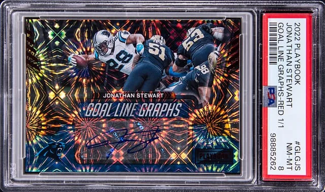 2022 Panini Jonathan Stewart Playbook Goal Line Graphs Red #GLG-JS card image