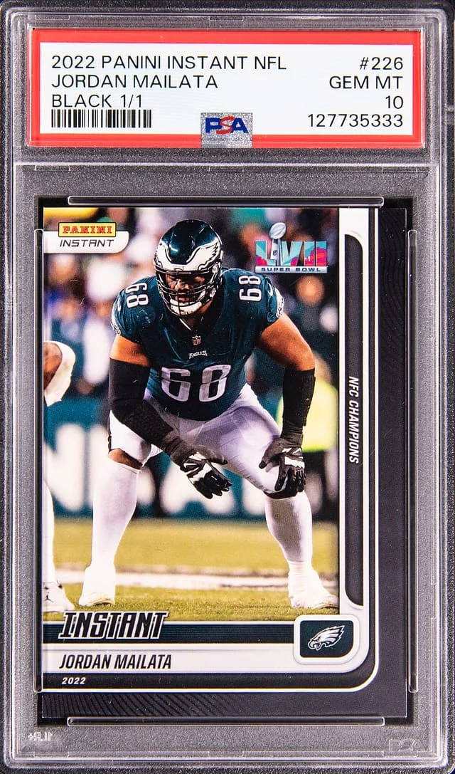 2022 Panini Jordan Mailata Instant NFL Black #226 card image