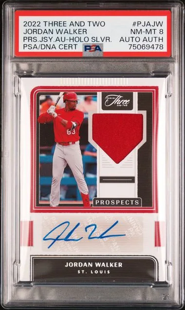 2022 Panini Jordan Walker Three And Two Prospect Jersey Autographs Holo Silver #PJA-JW card image