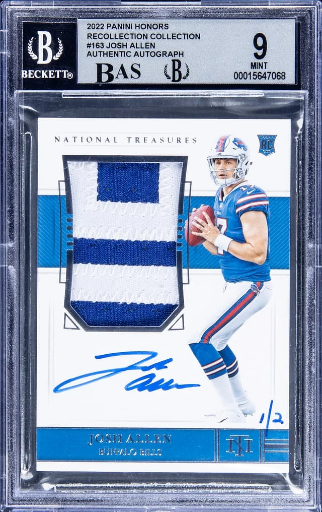 2022 Panini Josh Allen Honors Recollection Collection '18 Panini National Treasures Patch Autograph (RPA) #163 card image