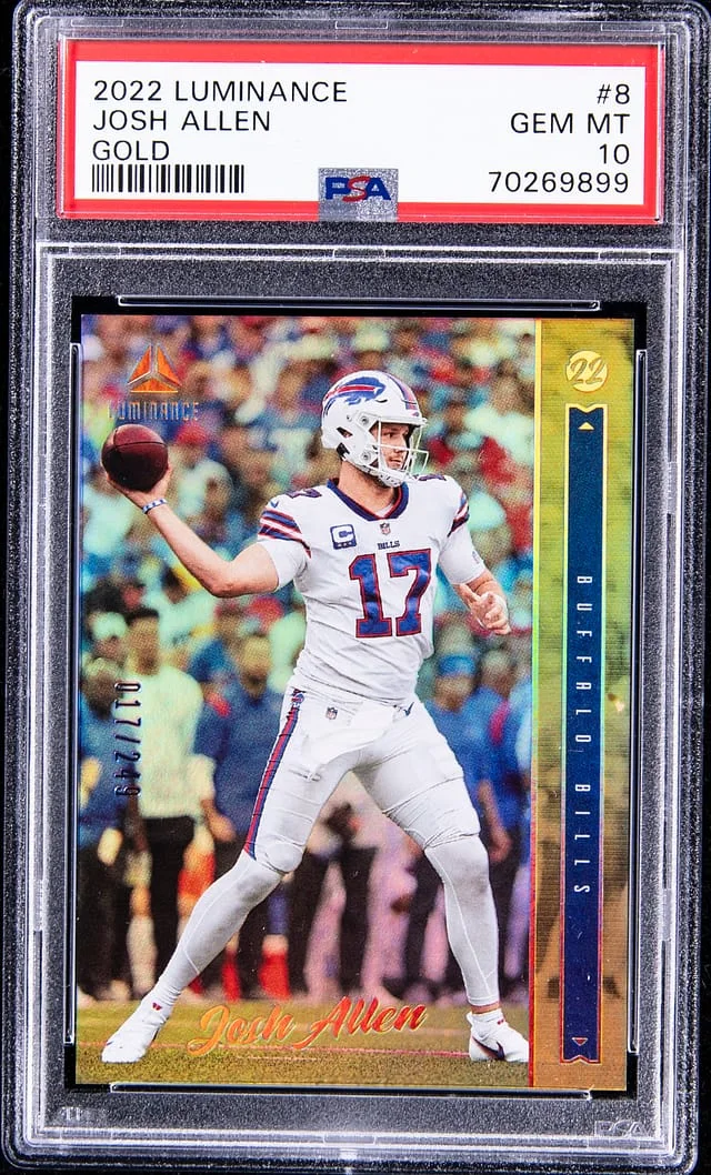 2022 Panini Josh Allen Luminance Gold #8 card image