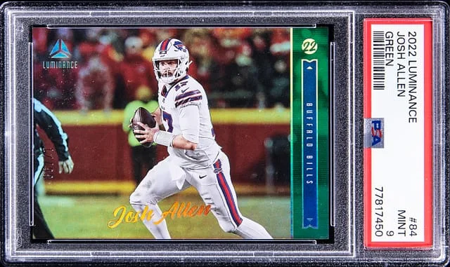 2022 Panini Josh Allen Luminance Green #84 card image