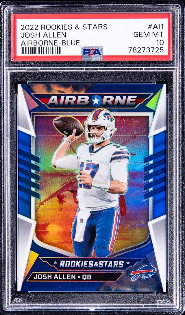 2022 Panini Josh Allen Rookies & Stars Airborne Blue #AI1 card image