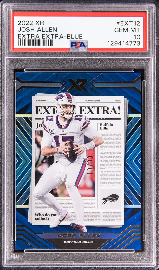 2022 Panini Josh Allen XR Extra! Extra! Blue #EXT-12 card image