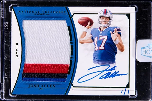 2022 Panini Josh Allen Honors 2018 National Treasures Material Signatures #RMS-JA card image