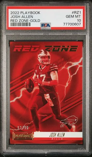 2022 Panini Josh Allen Playbook Red Zone Gold #Rz1 card image