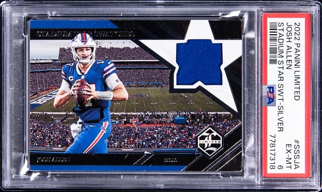2022 Panini Josh Allen Limited Stadium Star Swatch Silver #SSSJA card image