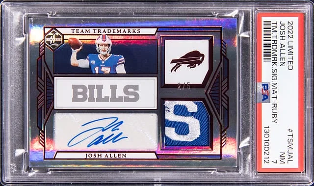 2022 Panini Josh Allen Limited Team Trademark Signature Materials Ruby #TSM-JAL card image