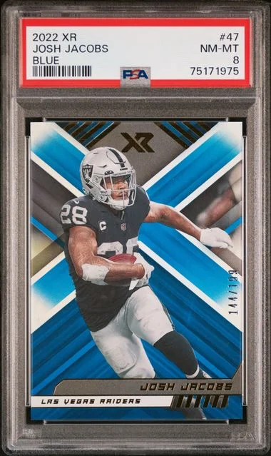 2022 Panini Josh Jacobs Xr Blue #47 card image