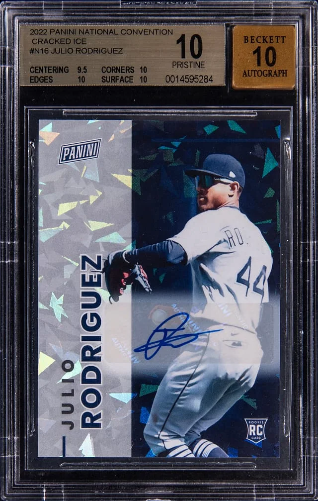 2022 Panini Julio Rodriguez National Convention Cracked Ice #N16 card image