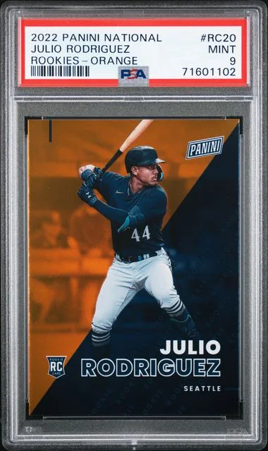 2022 Panini Julio Rodriguez National Rookies Orange #RC20 card image