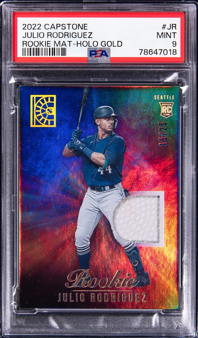 2022 Panini Julio Rodriguez Capstone Materials Holo Gold #RM-JR card image