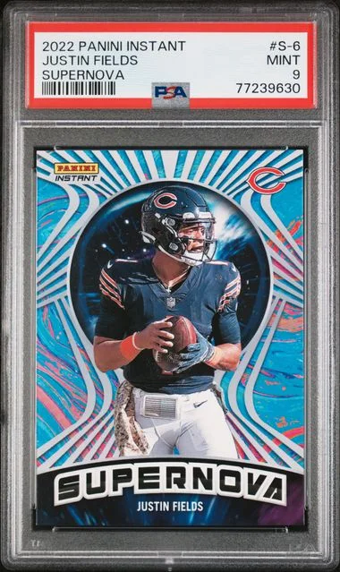 2022 Panini Justin Fields (/1523) Instant Supernova #S-6 card image