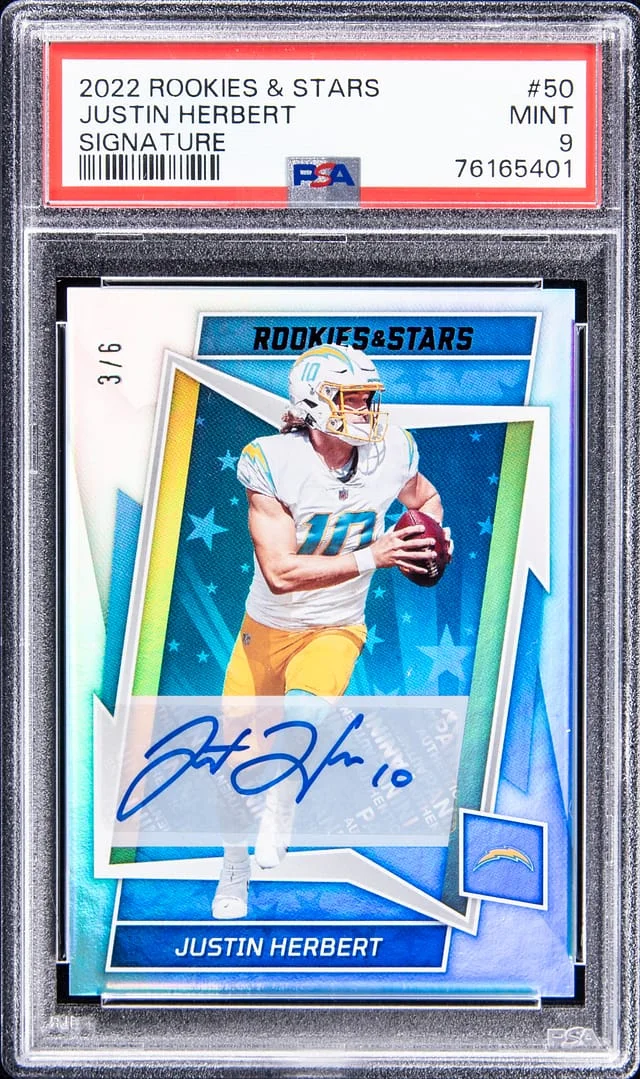 2022 Panini Justin Herbert Rookies & Stars Signature #50 card image