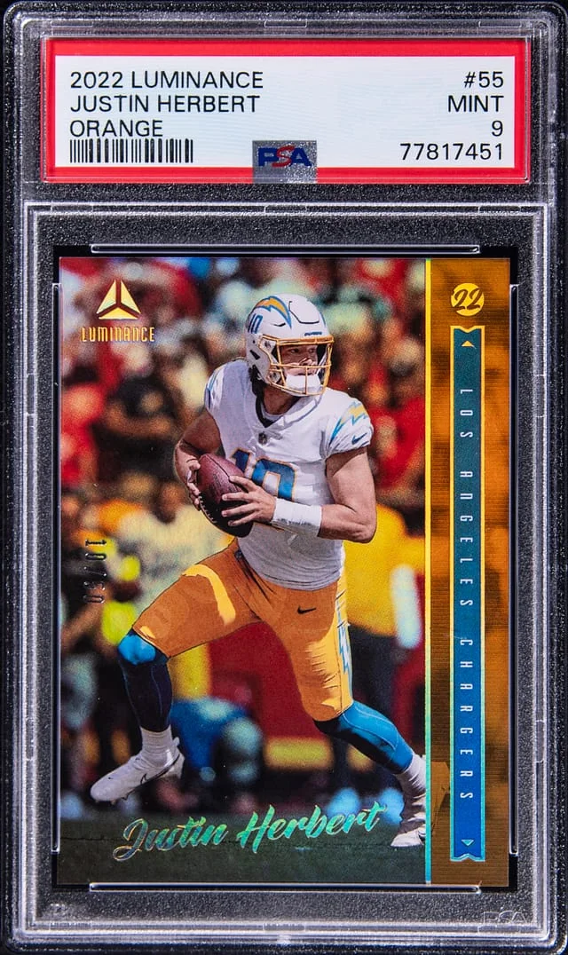2022 Panini Justin Herbert Luminance Orange #55 card image