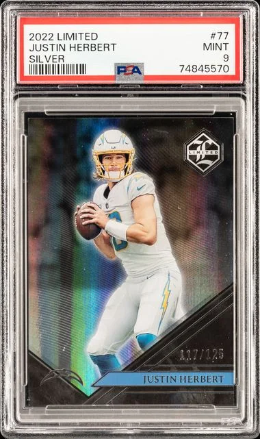 2022 Panini Justin Herbert Limited Silver #77 card image
