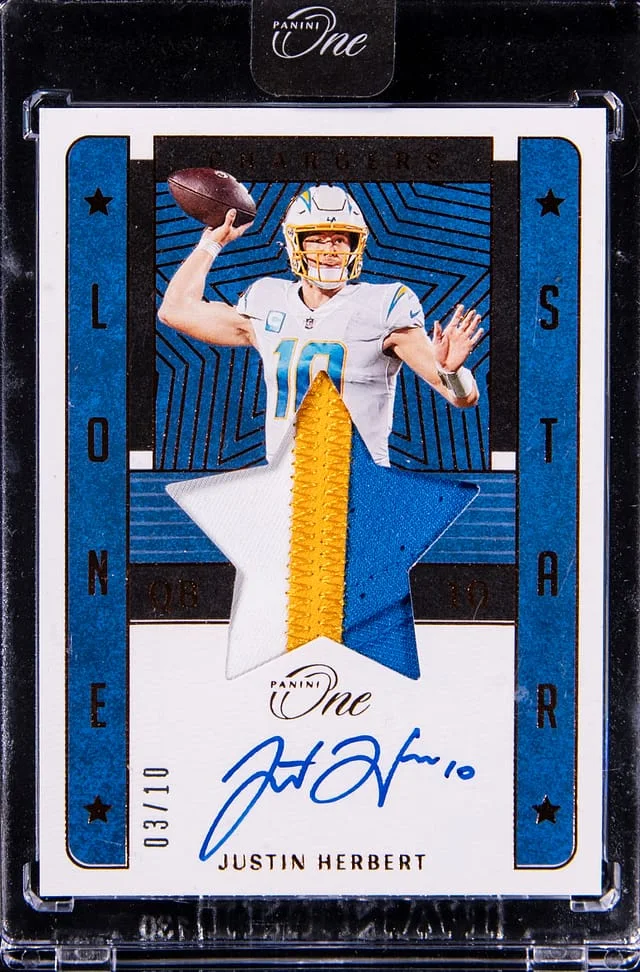 2022 Panini Justin Herbert One Lone Star #92 card image