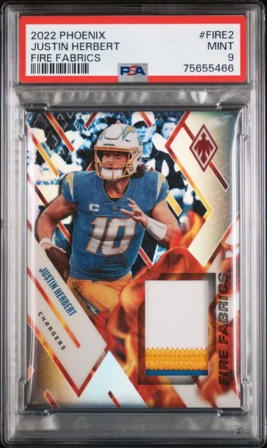 2022 Panini Justin Herbert Phoenix Fire Fabrics #Fire2 card image
