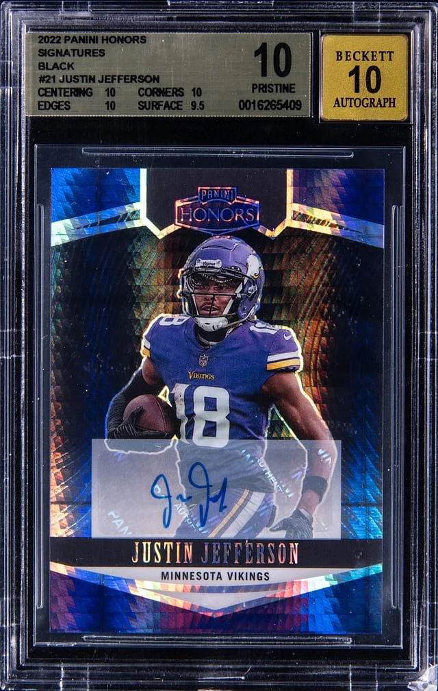 2022 Panini Justin Jefferson Honors Signatures Black #21 card image