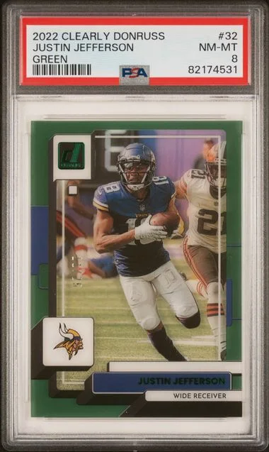 2022 Panini Justin Jefferson Clearly Donruss Green #32 card image