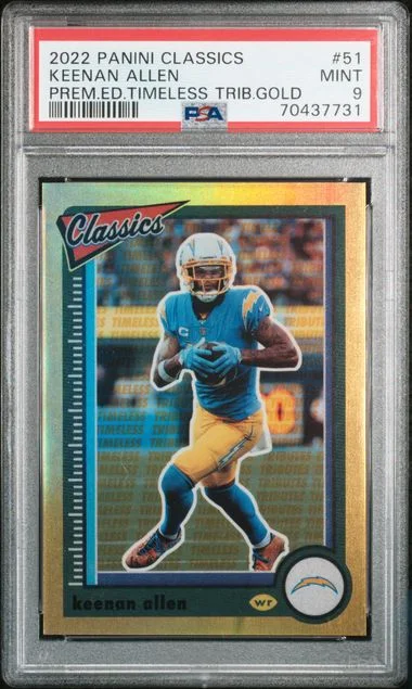 2022 Panini Keenan Allen Classics Premium Edition Timeless Tributes Gold #51 card image