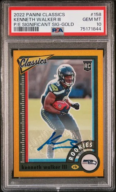 2022 Panini Kenneth Walker III Classics Premium Edition Significant Signatures-Gold #158 card image