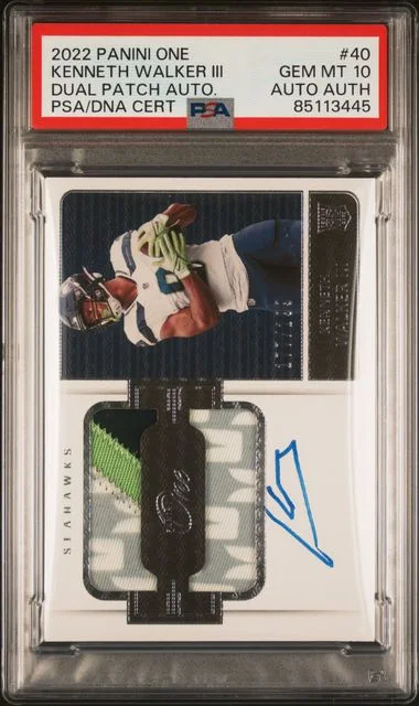 2022 Panini Kenneth Walker III One Dual Patch Autograph #40 card image