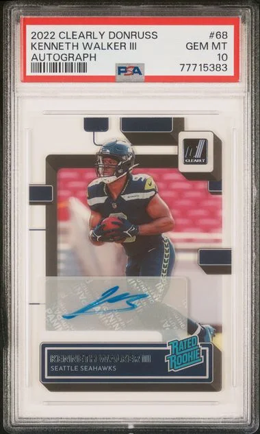 2022 Panini Kenneth Walker III Clearly Donruss Autograph #68 card image