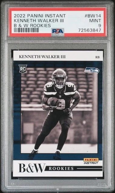 2022 Panini Kenneth Walker III Instant Black & White Rookies #BW14 card image