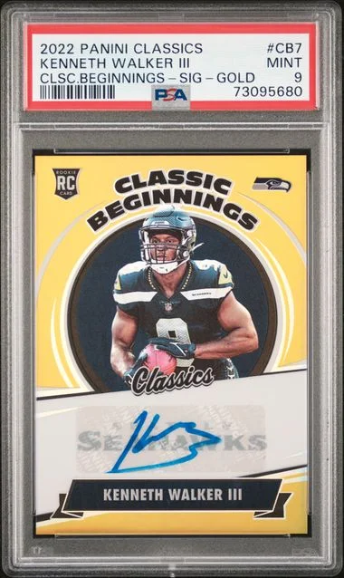 2022 Panini Kenneth Walker III Classics Classic Beginnings Signature-Gold #Cb7 card image
