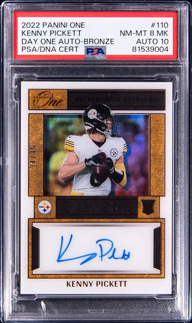 2022 Panini Kenny Pickett One Day One Autographs Bronze #110 card image