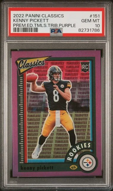 2022 Panini Kenny Pickett Classics Premium Edition Timeless Tributes Purple #151 card image