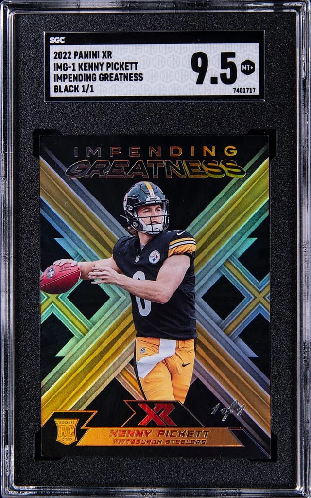 2022 Panini Kenny Pickett XR Impending Greatness Black #IMG-1 card image