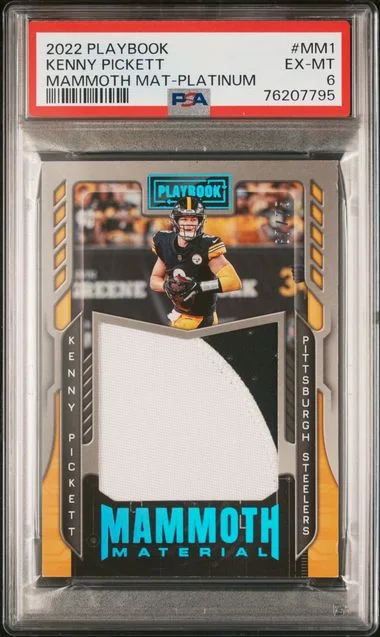 2022 Panini Kenny Pickett Playbook Mammoth Material Platinum #Mm1 card image